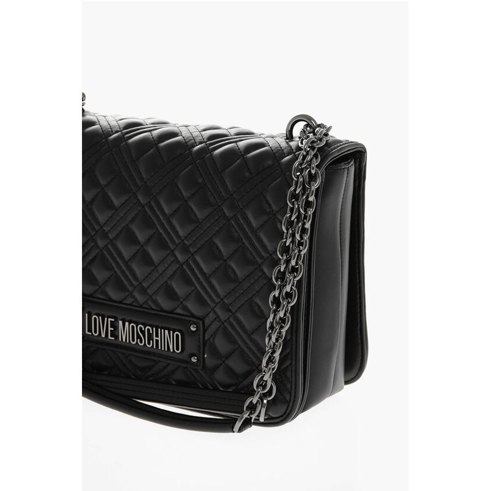 LOVE Quilted Faux Leather Shoulder Bag