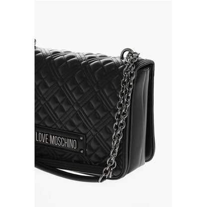 LOVE Quilted Faux Leather Shoulder Bag
