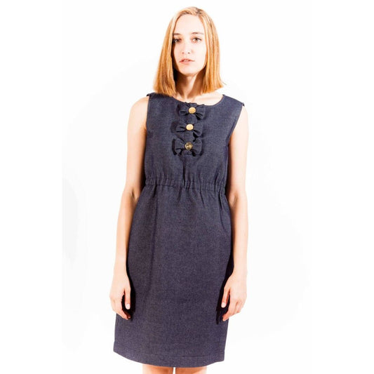 Vestido azul de algodón para mujer