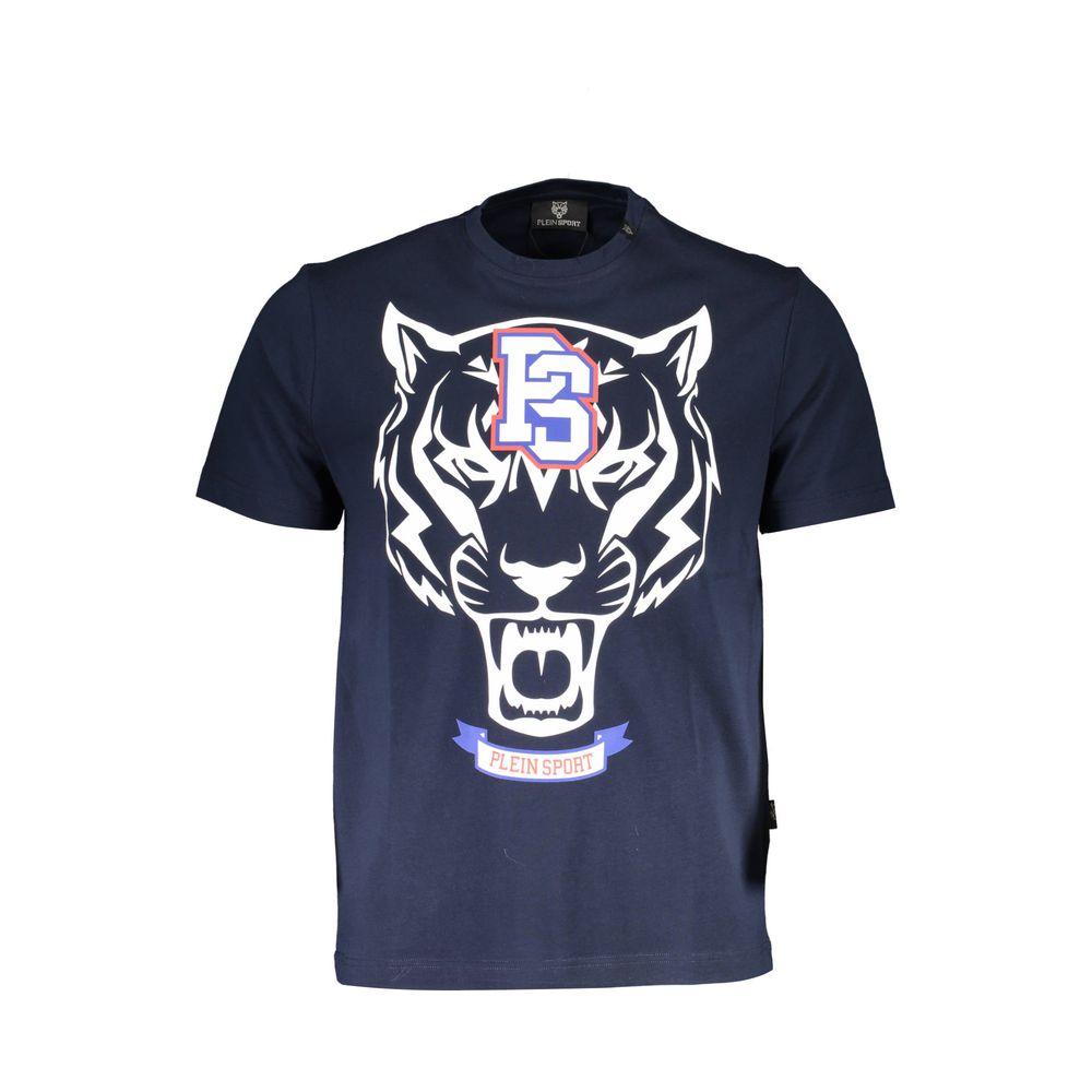 Camiseta azul de algodón para hombre