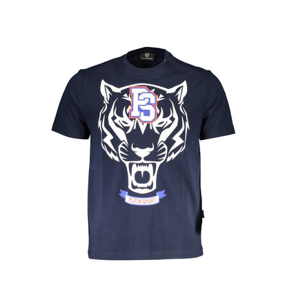 Camiseta azul de algodón para hombre