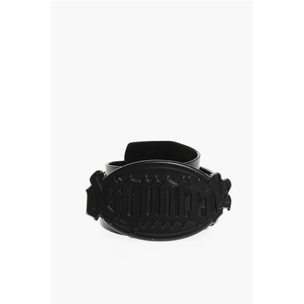 Leather Belt with Logoed Buckle 40mm
