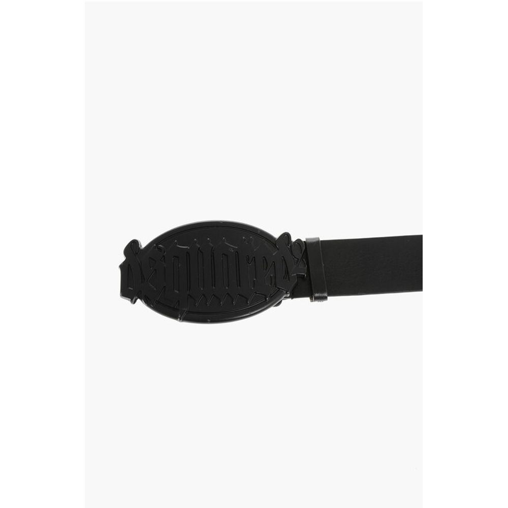 Leather Belt with Logoed Buckle 40mm