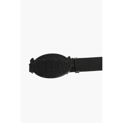 Leather Belt with Logoed Buckle 40mm