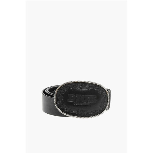 Leather D**K Belt with Oval Buckle 40mm