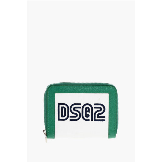 Textured Leather Wallet with Zipped Closure