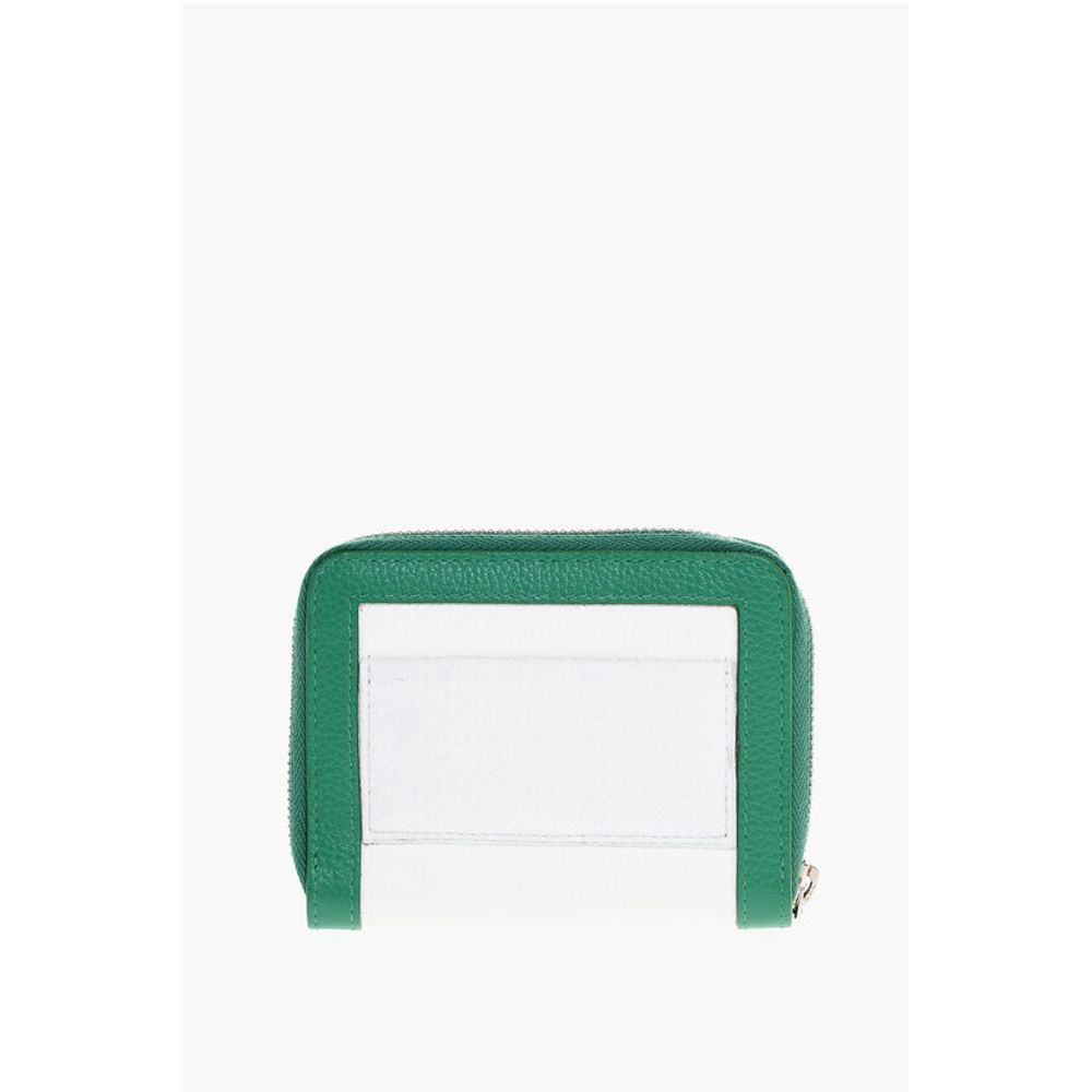 Textured Leather Wallet with Zipped Closure