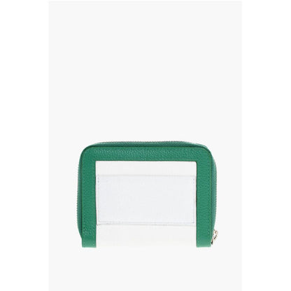 Textured Leather Wallet with Zipped Closure