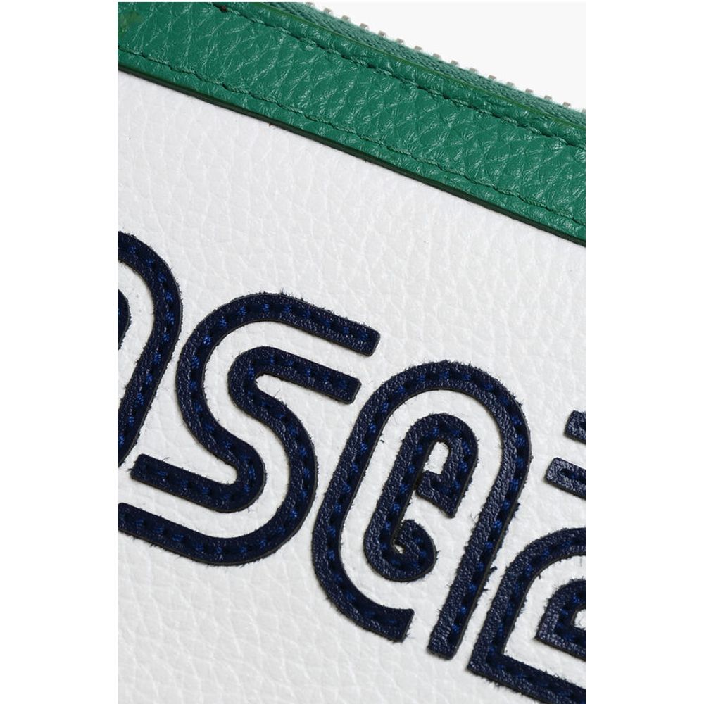 Textured Leather Wallet with Zipped Closure