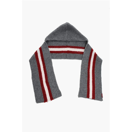 Alpaca Blend Scarf with Contrasting Band and Hood