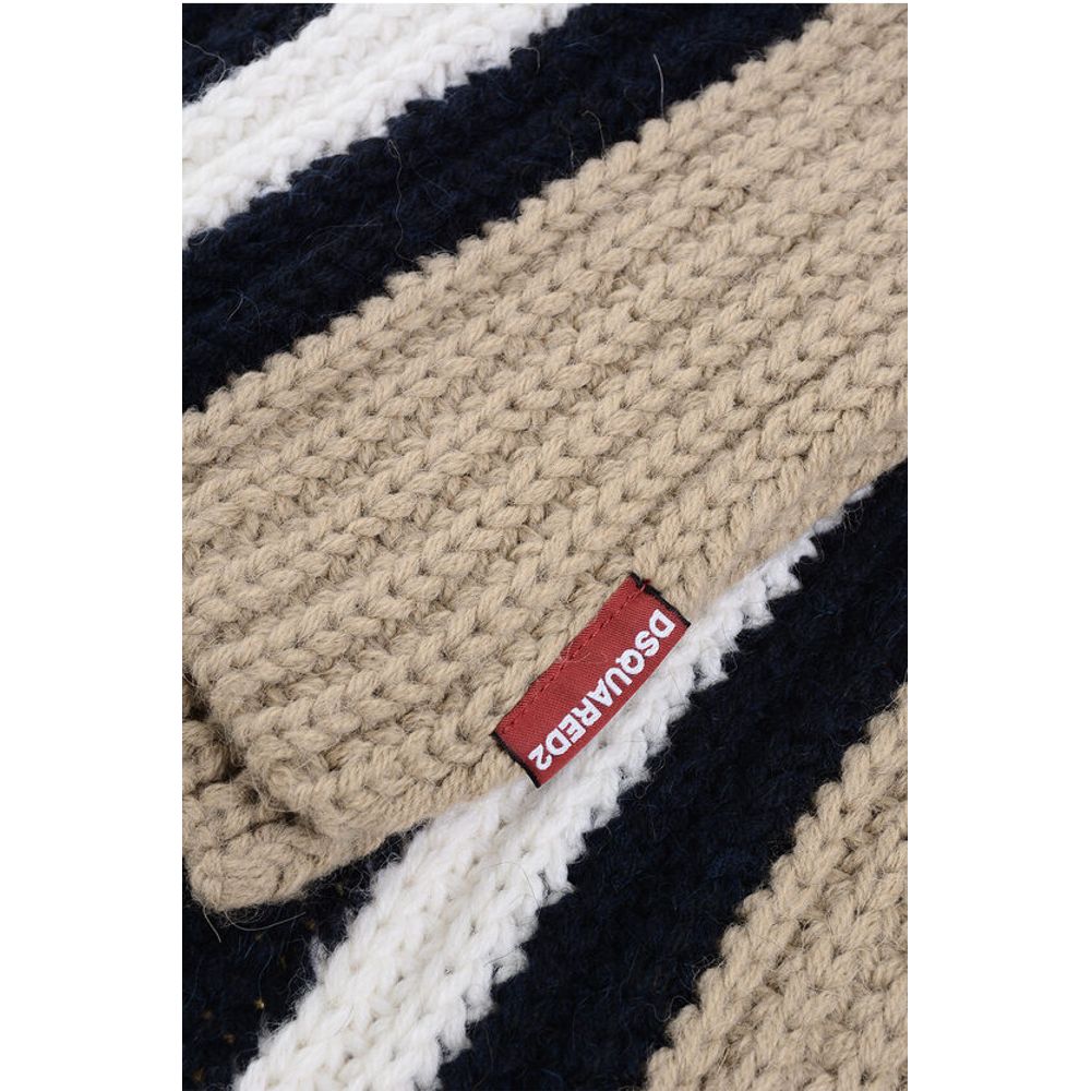 Alpaca Blend Scarf with Contrasting Band