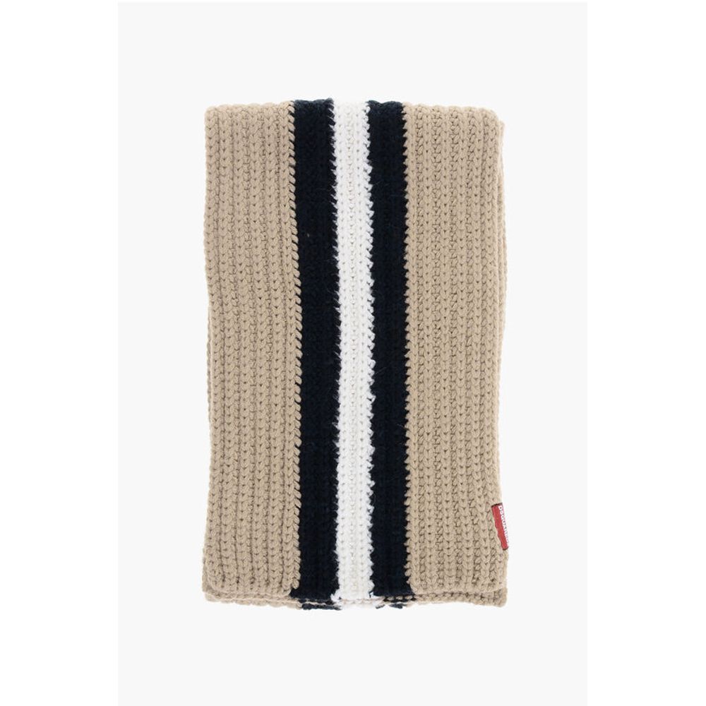 Alpaca Blend Scarf with Contrasting Band
