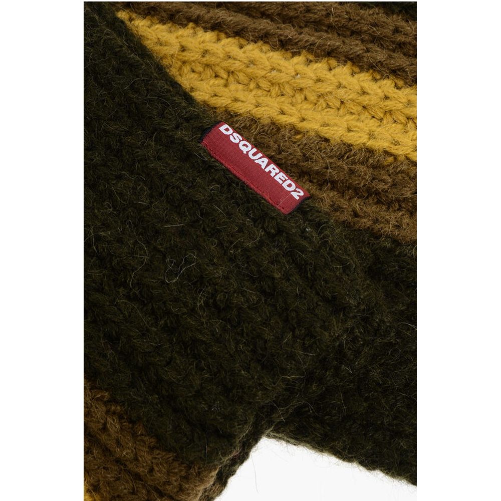 Alpaca Blend Scarf with Contrasting Band