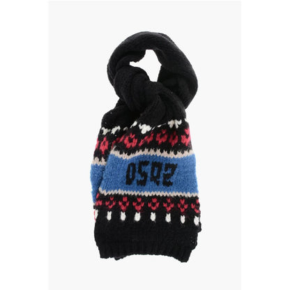 Alpaca Blend Scarf with Fairisle Motif