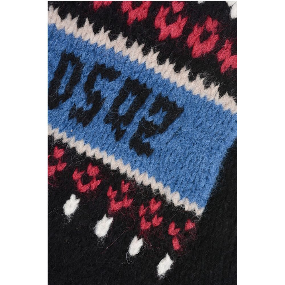 Alpaca Blend Scarf with Fairisle Motif