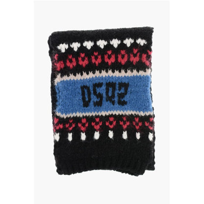 Alpaca Blend Scarf with Fairisle Motif