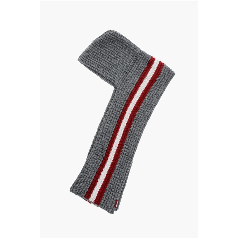 Alpaca Blend Scarf with Contrasting Band and Hood