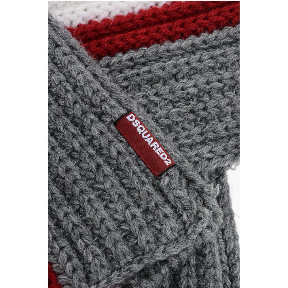Alpaca Blend Scarf with Contrasting Band and Hood
