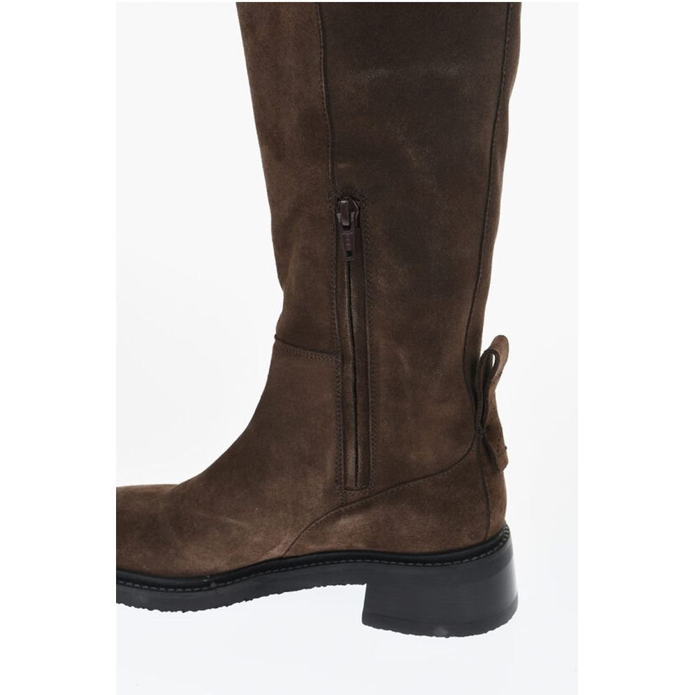 Fringed Suede Thigh-High Boots