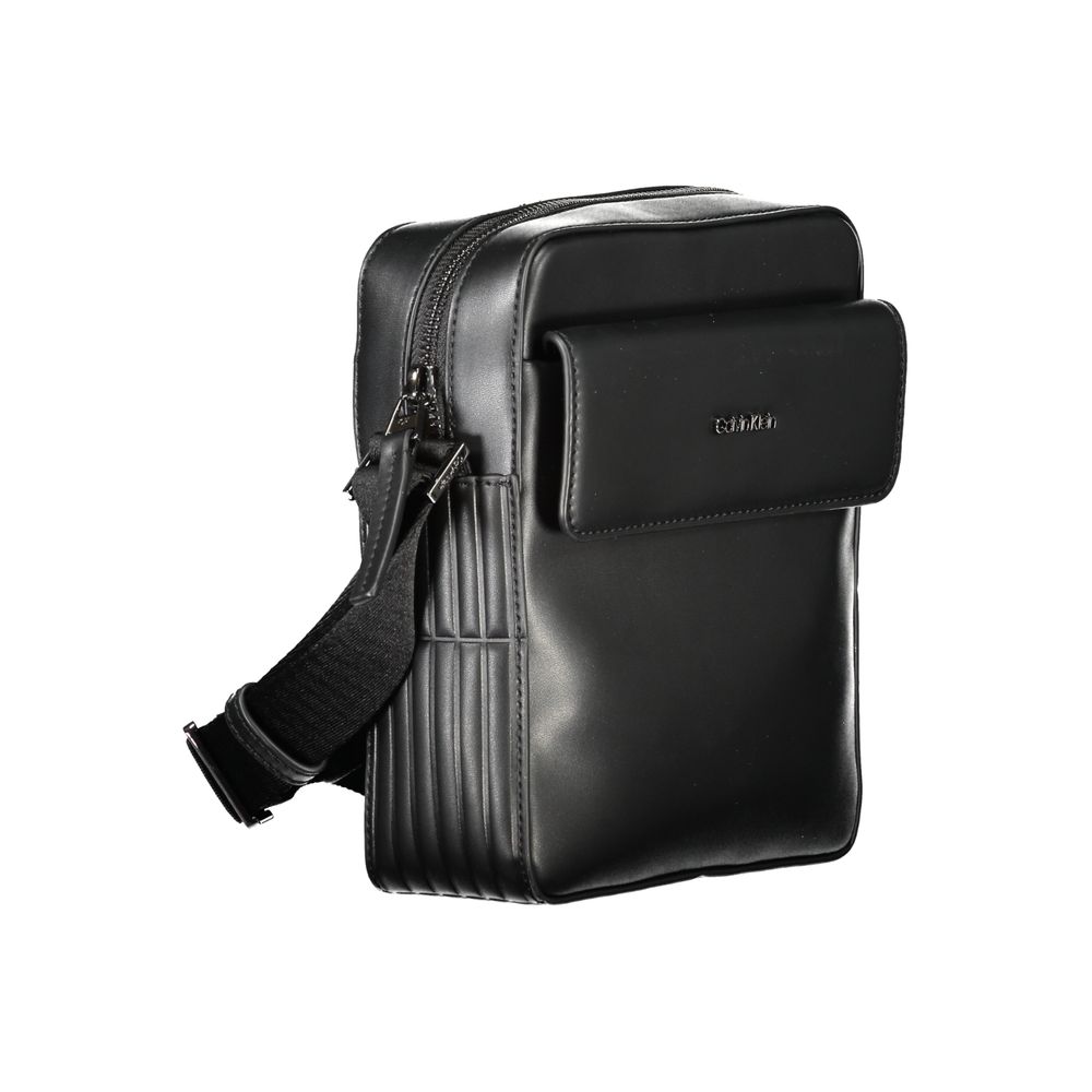 Bolso de hombro para hombre de poliéster negro