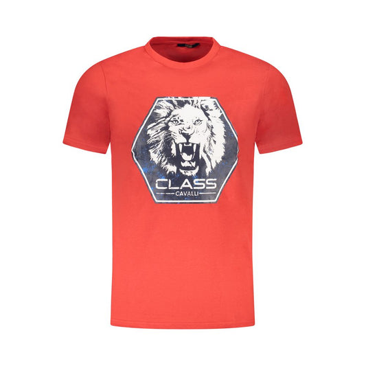 Camiseta roja de algodón para hombre