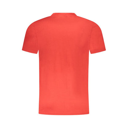 Camiseta roja de algodón para hombre