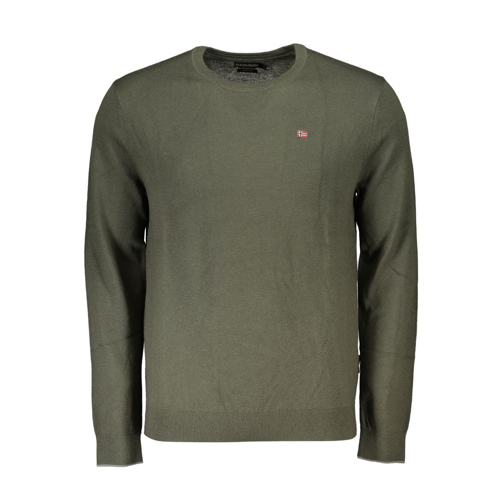 Suéter de tela verde para hombre