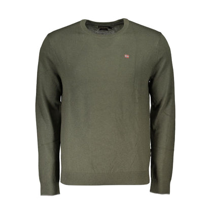 Suéter de tela verde para hombre