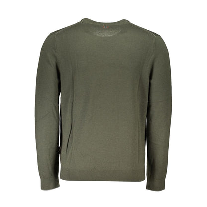 Suéter de tela verde para hombre