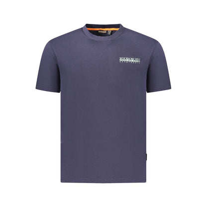 Camiseta azul de algodón para hombre
