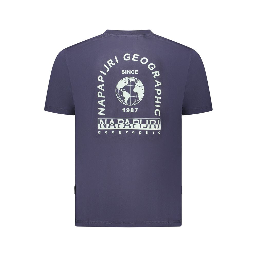 Camiseta azul de algodón para hombre