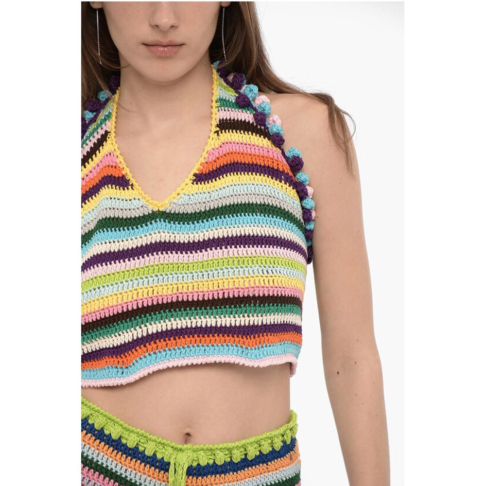Cropped Crochet Halterneck Top