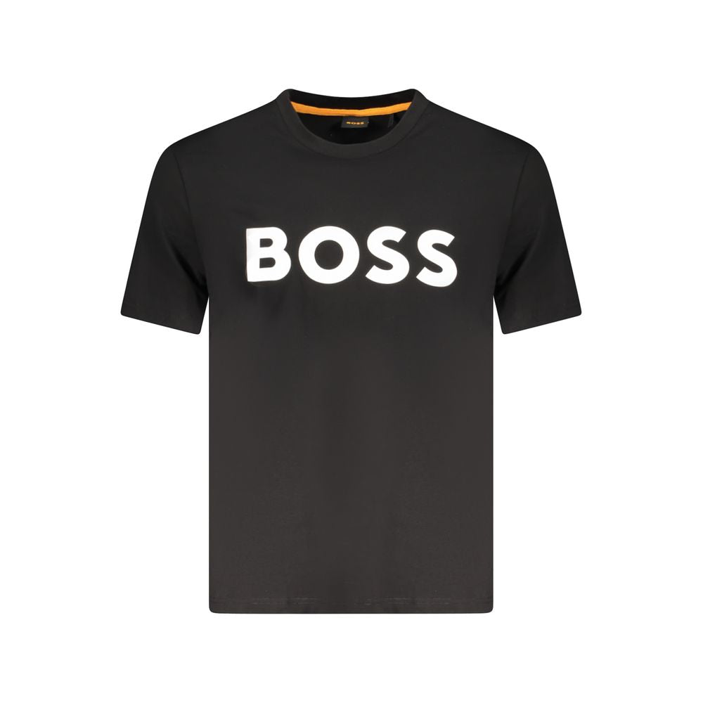 Camiseta negra de algodón para hombre