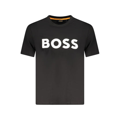 Camiseta negra de algodón para hombre