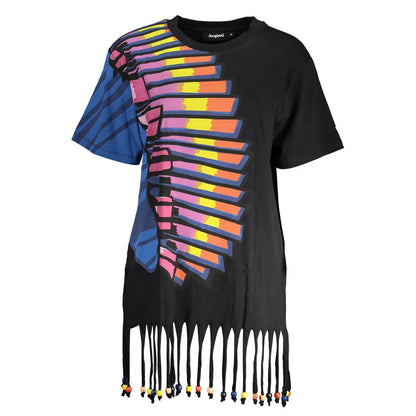 Vestido negro de algodón para mujer