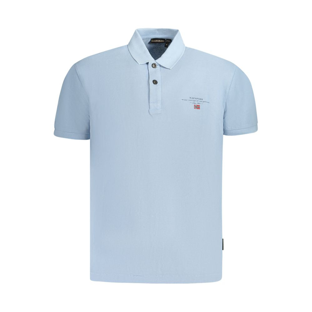 Polo de algodón azul claro para hombre