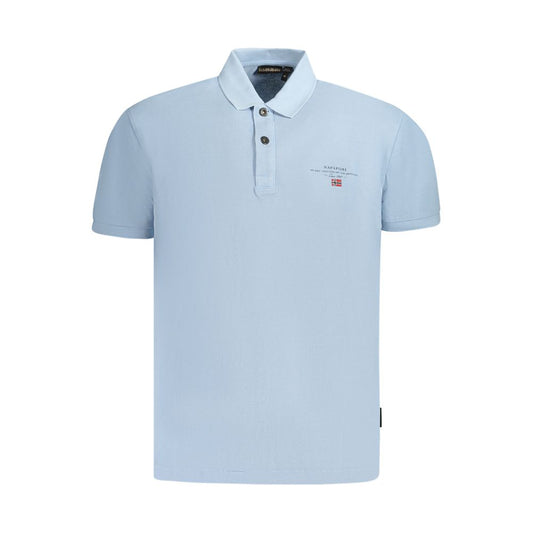 Polo de algodón azul claro para hombre