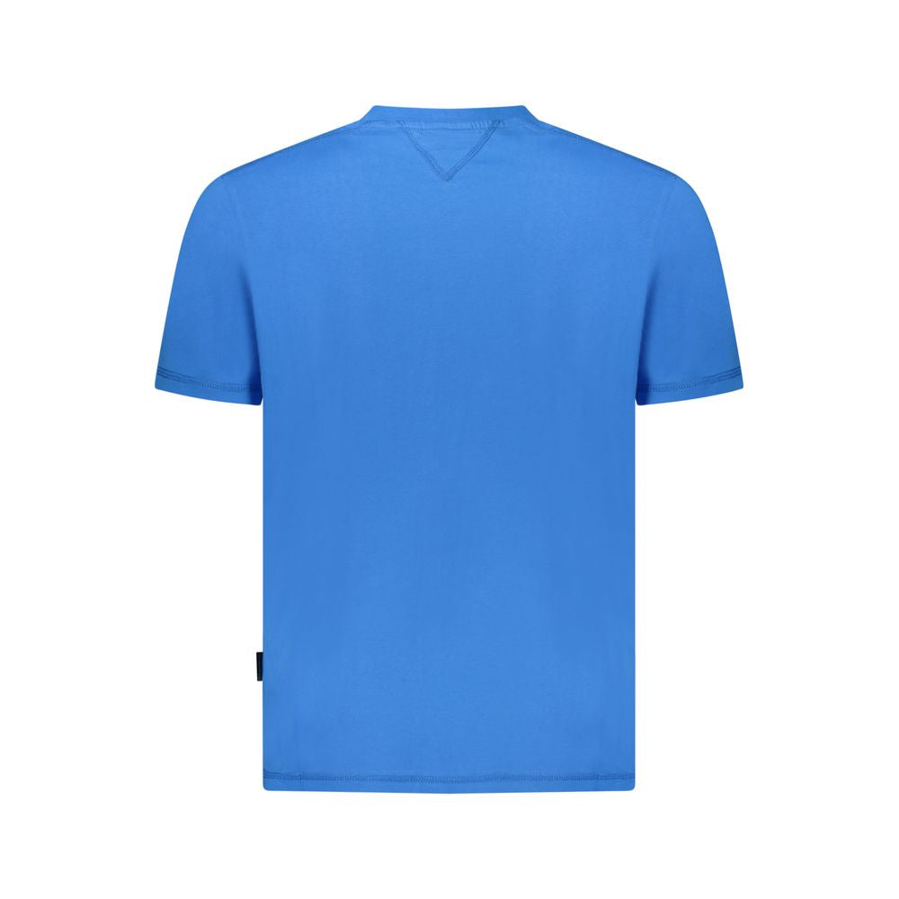 Camiseta azul de algodón para hombre
