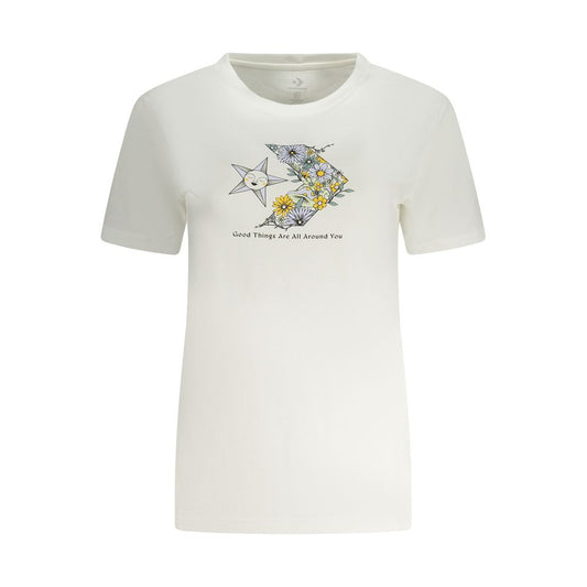 White Cotton Women T-Shirt