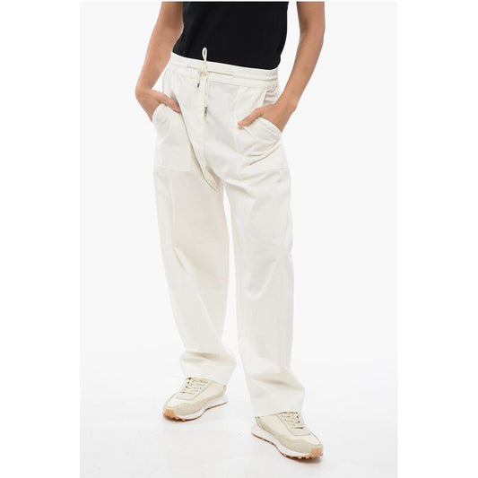 Stretch Cotton Pants with Drawstring