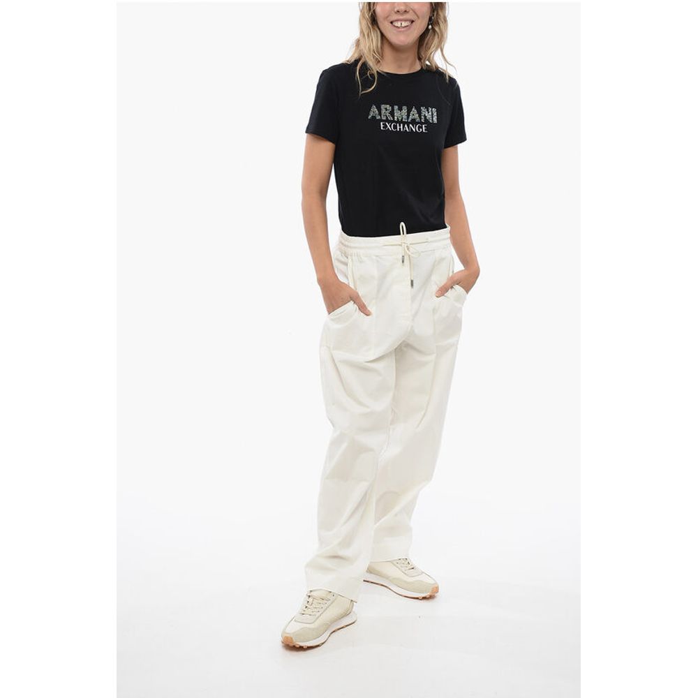 Stretch Cotton Pants with Drawstring