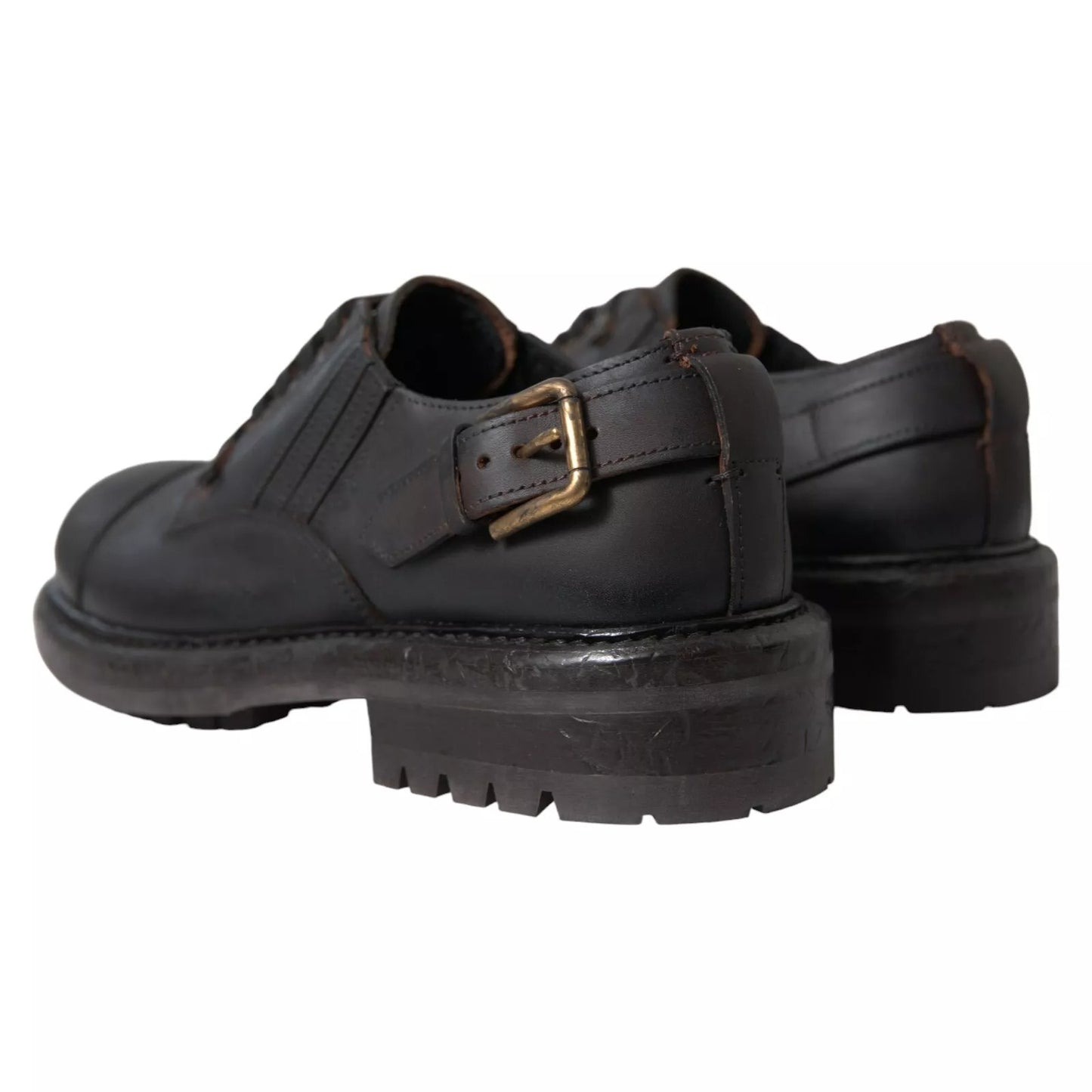 Brown Leather Lace Up Derby Dress Shoes