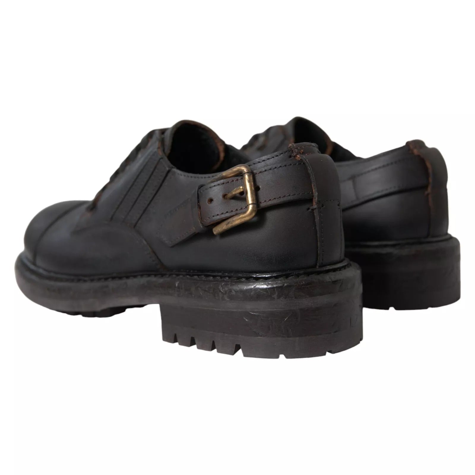 Brown Leather Lace Up Derby Dress Shoes