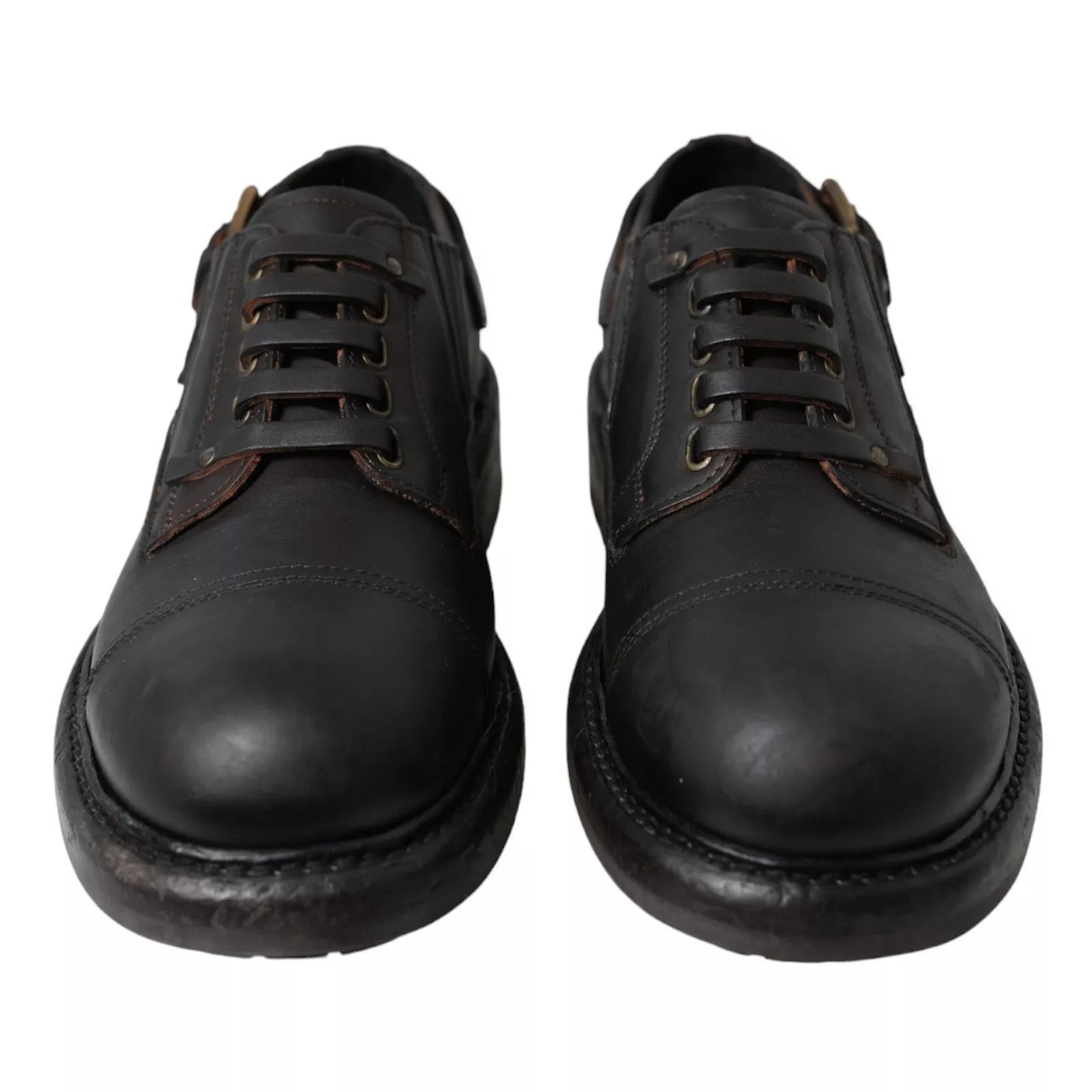 Brown Leather Lace Up Derby Dress Shoes