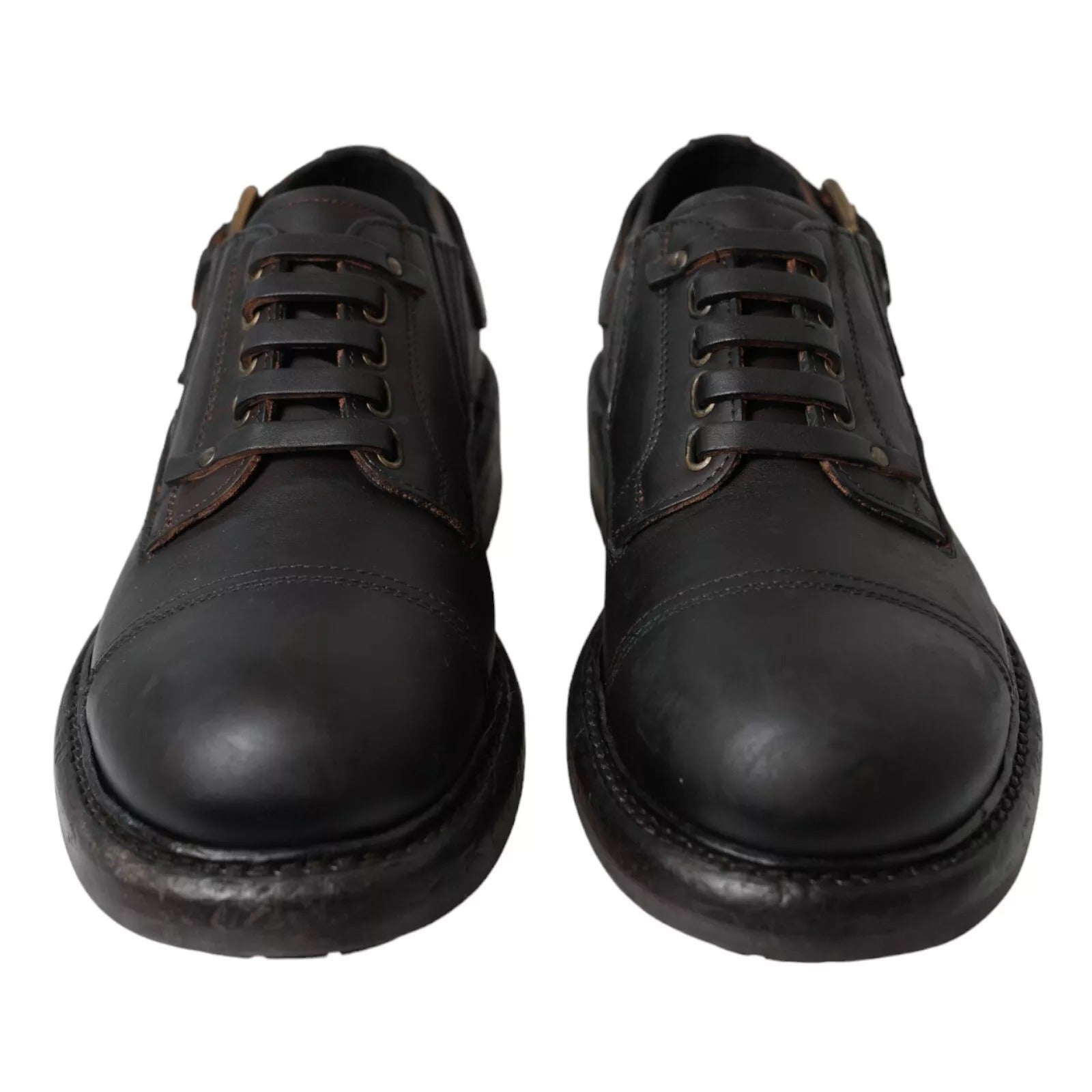 Brown Leather Lace Up Derby Dress Shoes