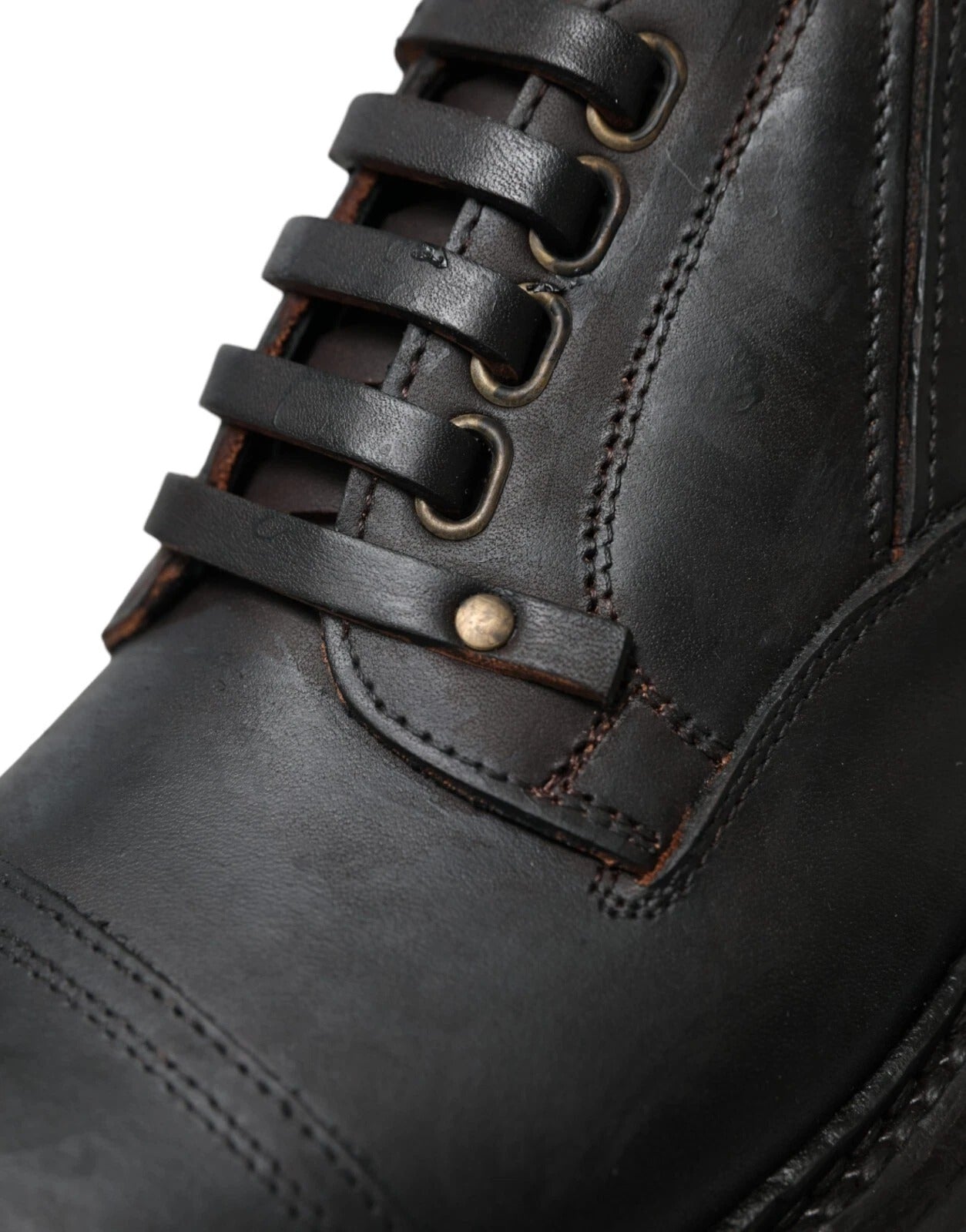 Brown Leather Lace Up Derby Dress Shoes