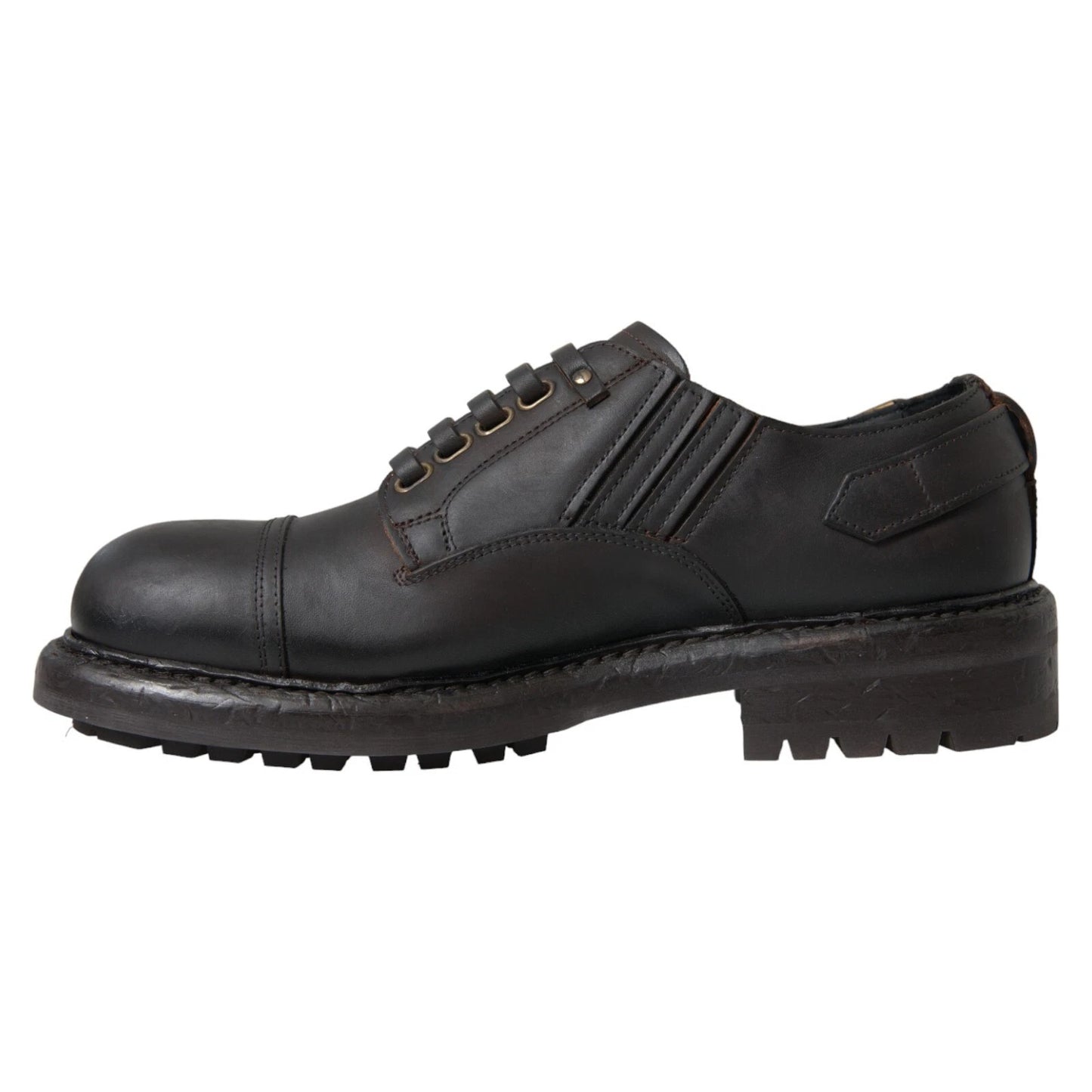 Brown Leather Lace Up Derby Dress Shoes
