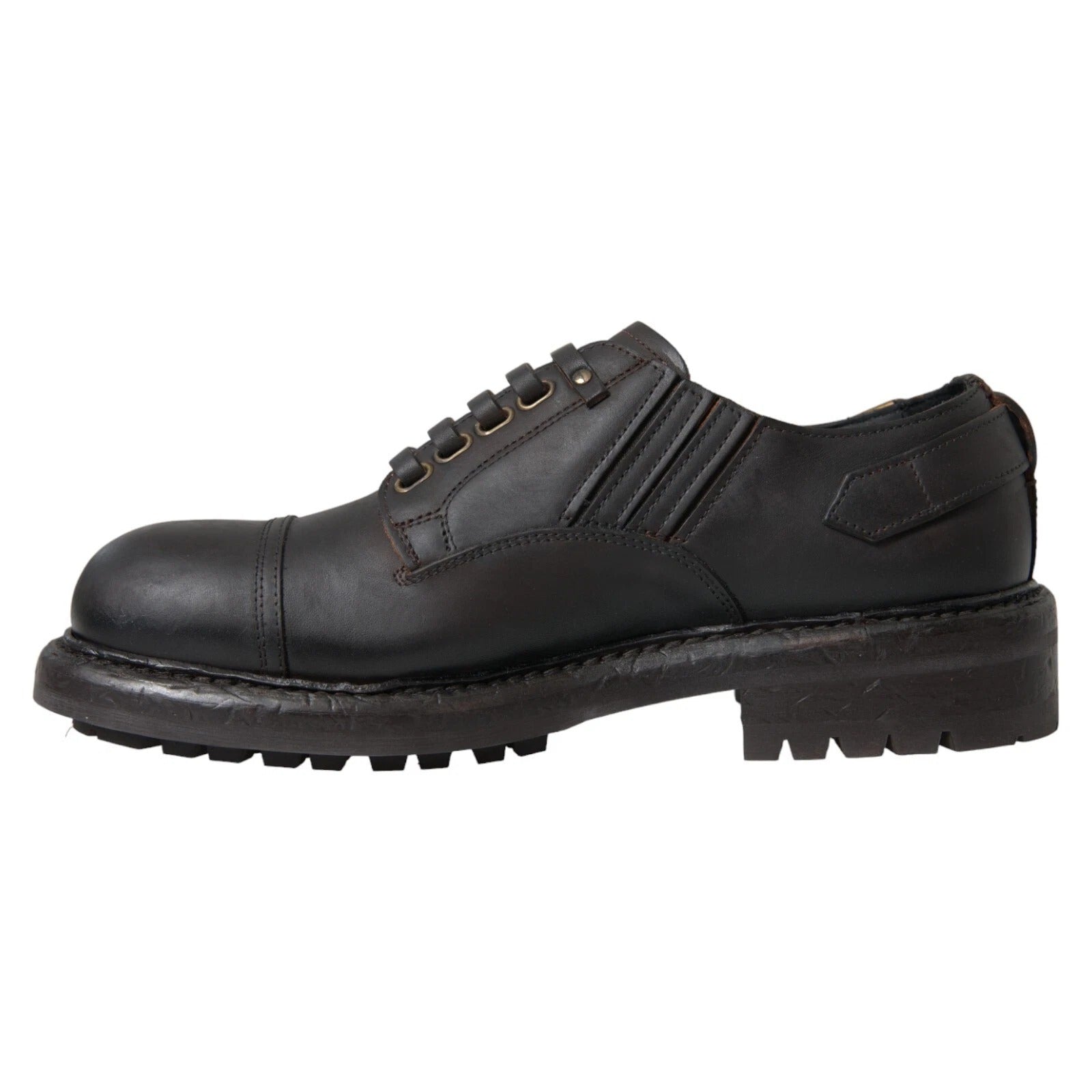 Brown Leather Lace Up Derby Dress Shoes