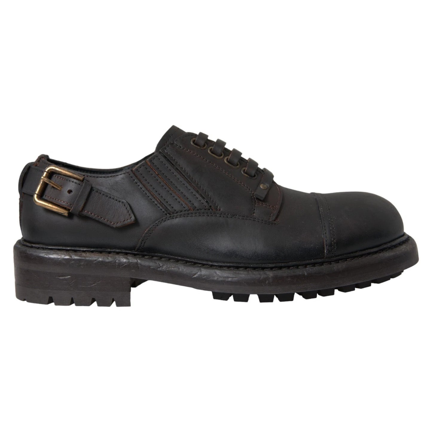 Brown Leather Lace Up Derby Dress Shoes