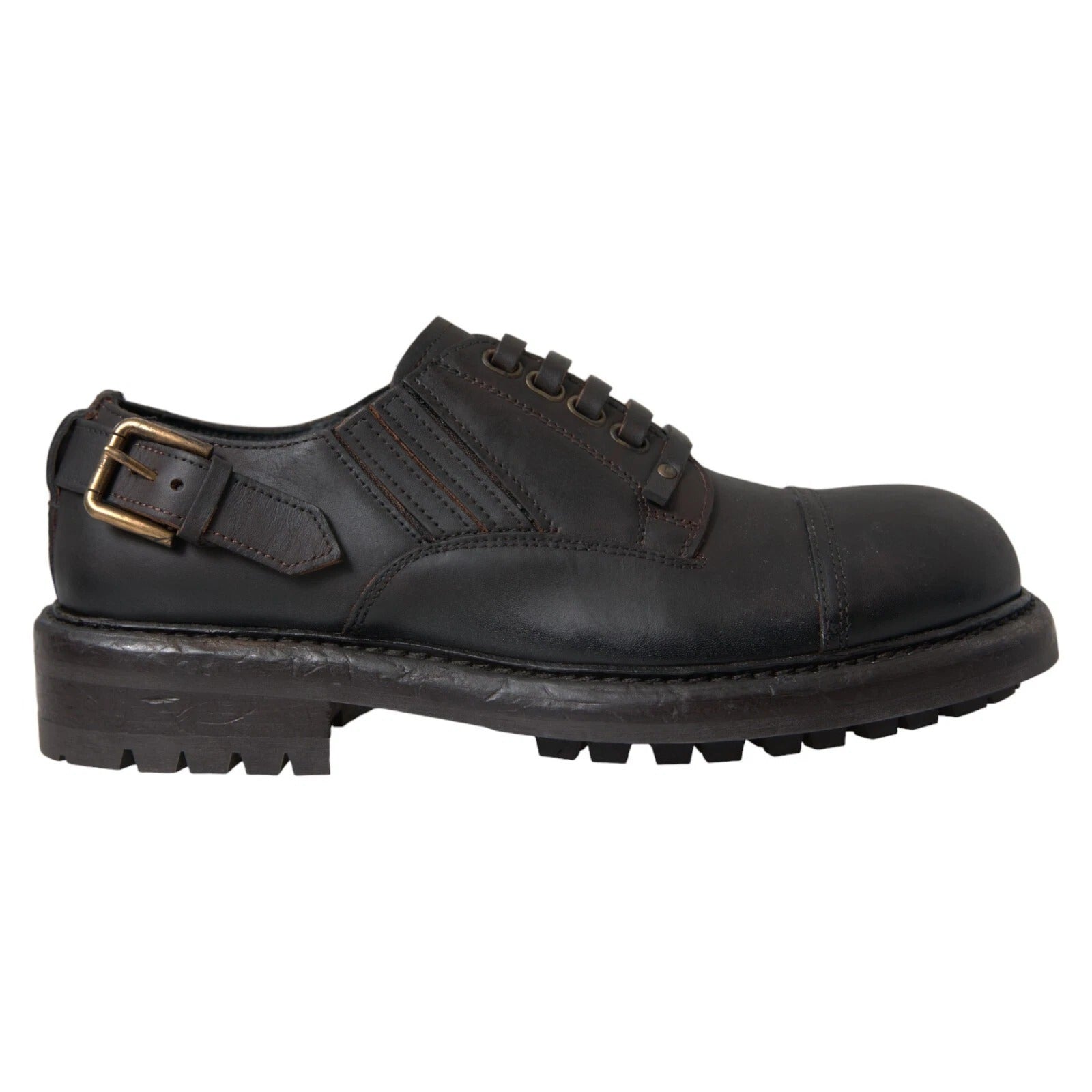 Brown Leather Lace Up Derby Dress Shoes